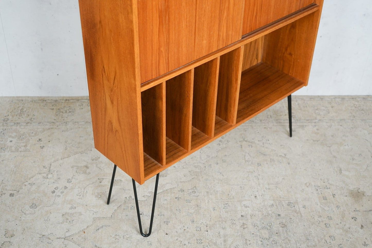 Teak Shelf Vinyl Bookcase, Danish, 60s Vintage