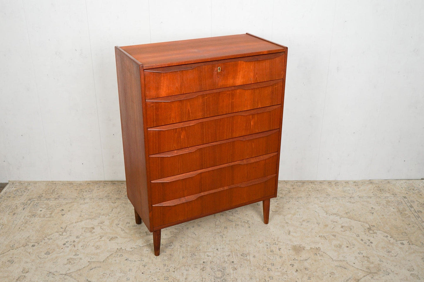 Vintage Teak Chest of Drawers Tallboy Retro Danish 60s Mid Century