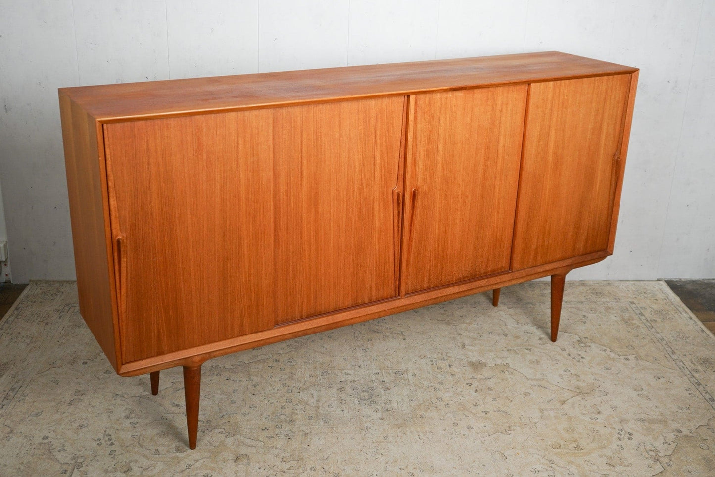 Teak Highboard Omann Jun Model 19 Danish Mid Century Vintage