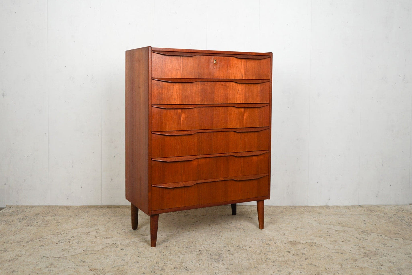 Vintage Teak Chest of Drawers Tallboy Retro Danish 60s Mid Century