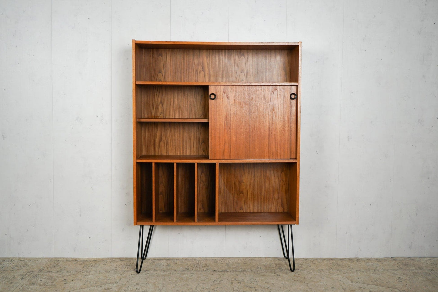 Teak Shelf Vinyl Bookcase, Danish, 60s Vintage