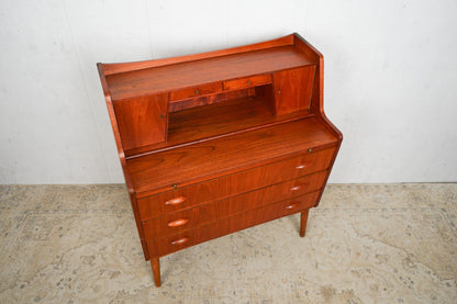 Vintage Teak Secretary Chest of Drawers Danish 60s Mid Century