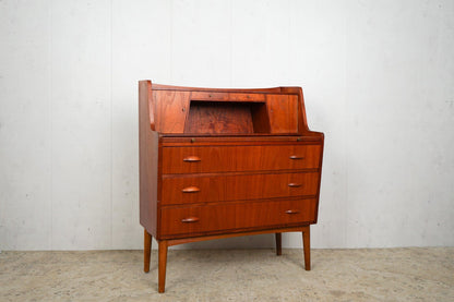 Vintage Teak Secretary Chest of Drawers Danish 60s Mid Century