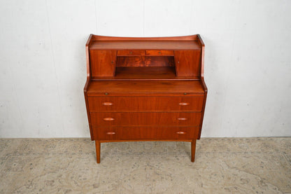 Vintage Teak Secretary Chest of Drawers Danish 60s Mid Century