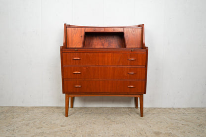 Vintage Teak Secretary Chest of Drawers Danish 60s Mid Century