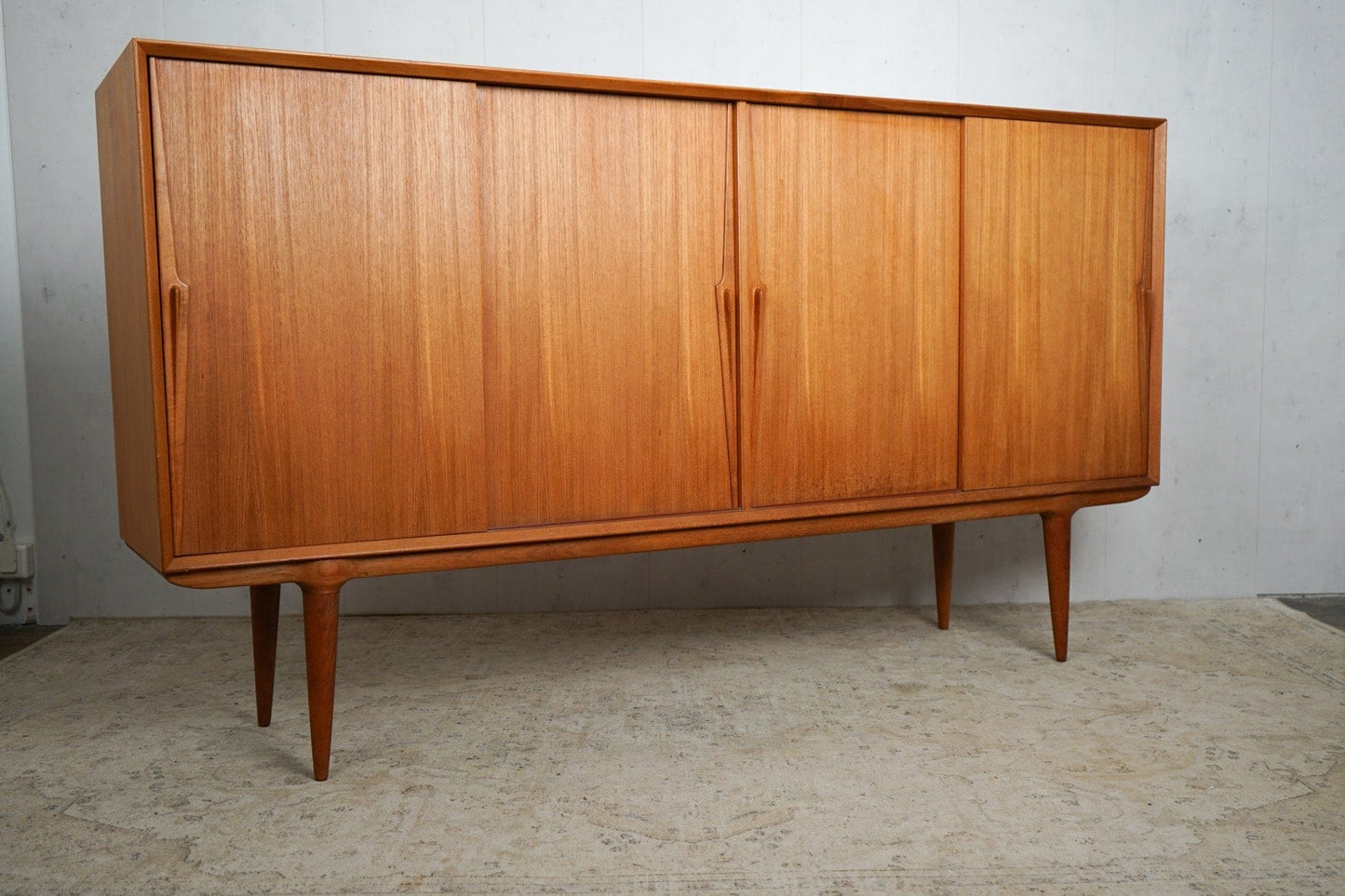 Teak Highboard Omann Jun Model 19 Danish Mid Century Vintage