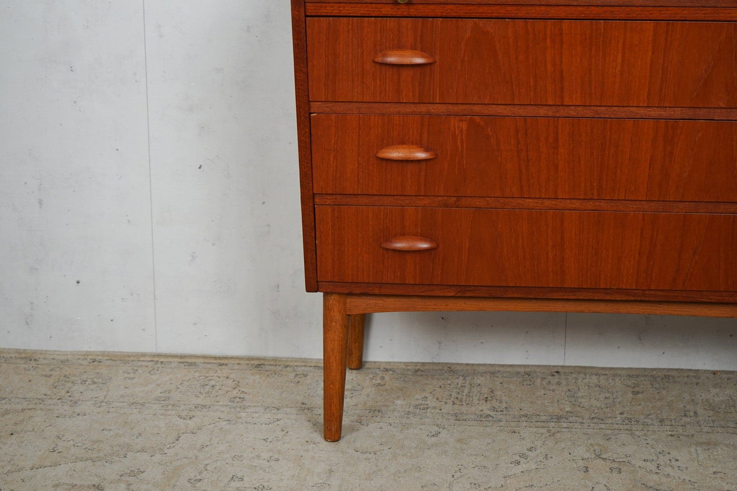 Vintage Teak Secretary Chest of Drawers Danish 60s Mid Century