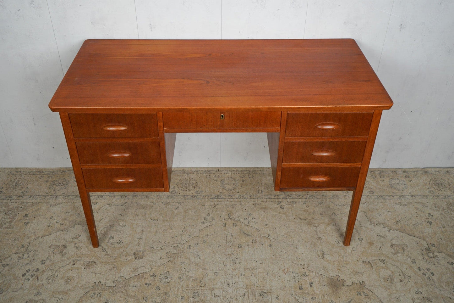 Vintage Teak Desk Table Danish 60s Mid Century