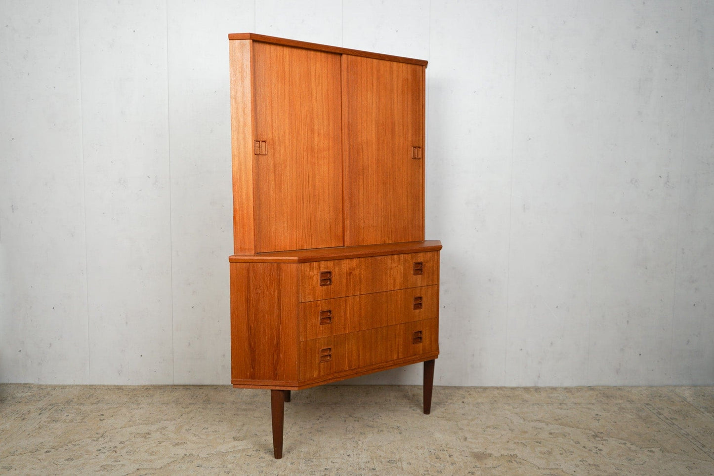 Vintage Teak Corner Cabinet 60s Mid Century Retro Danish