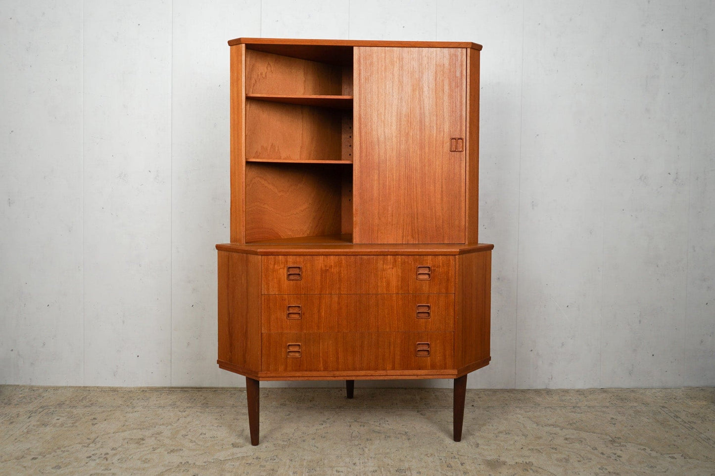 Vintage Teak Corner Cabinet 60s Mid Century Retro Danish