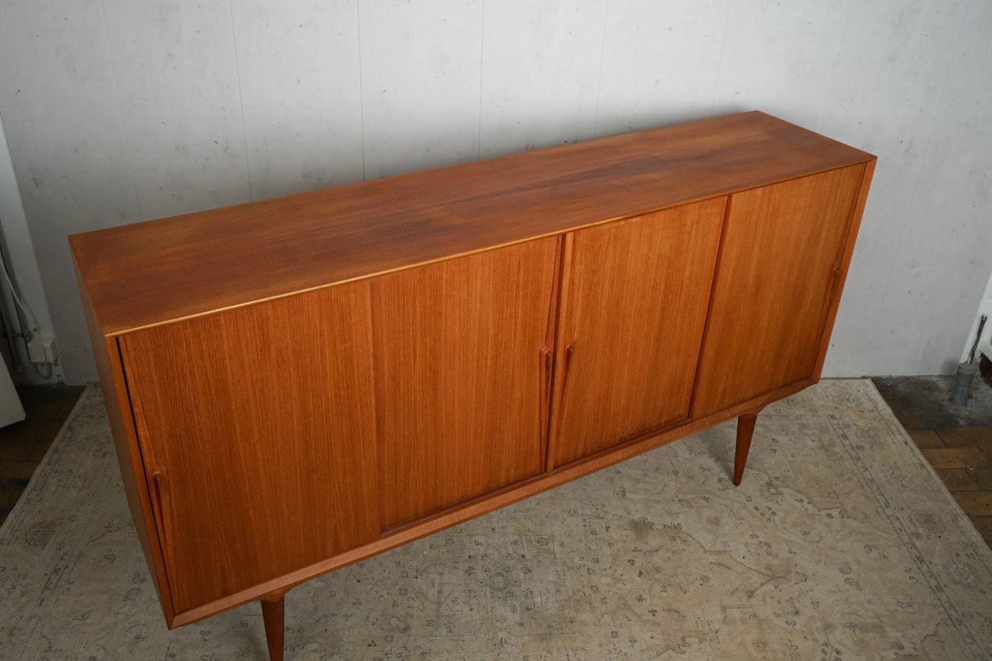 Teak Highboard Omann Jun Model 19 Danish Mid Century Vintage