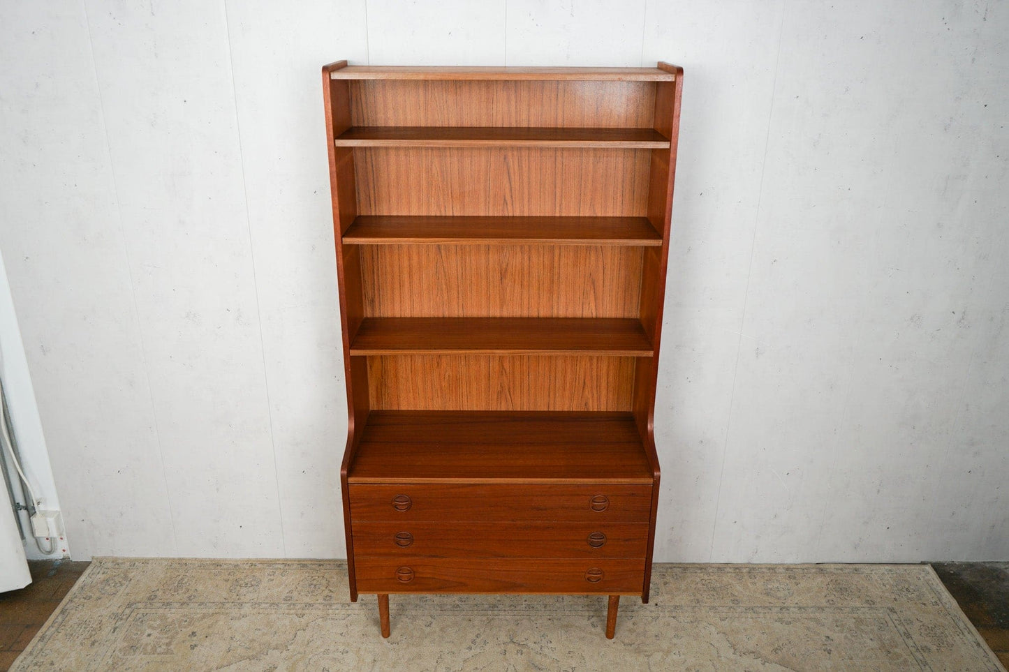 Vintage Teak Shelf Bookcase 60s Mid Century Retro Danish