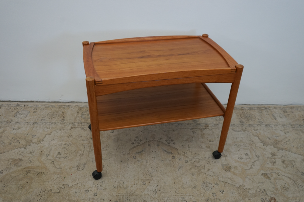 Teak serving trolley bar trolley by Poul Hundevad for Bernstorffsminde