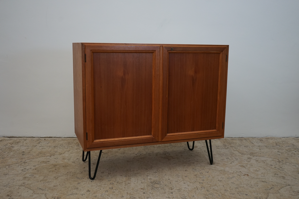 Commode buffet en teck danois Mid Century 95cm Hairpin vintage