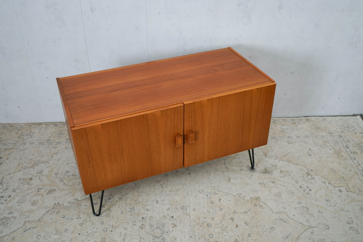 Teak Sideboard Chest of Drawers Danish Mid Century 104cm Hairpin Vintage