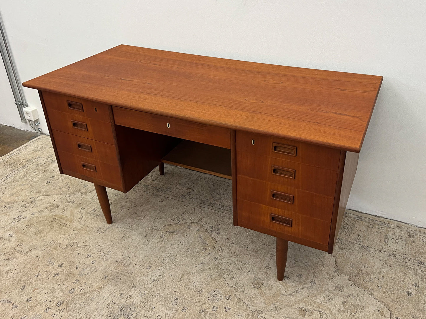 Teak Desk Danish Vintage 60s Mid Century