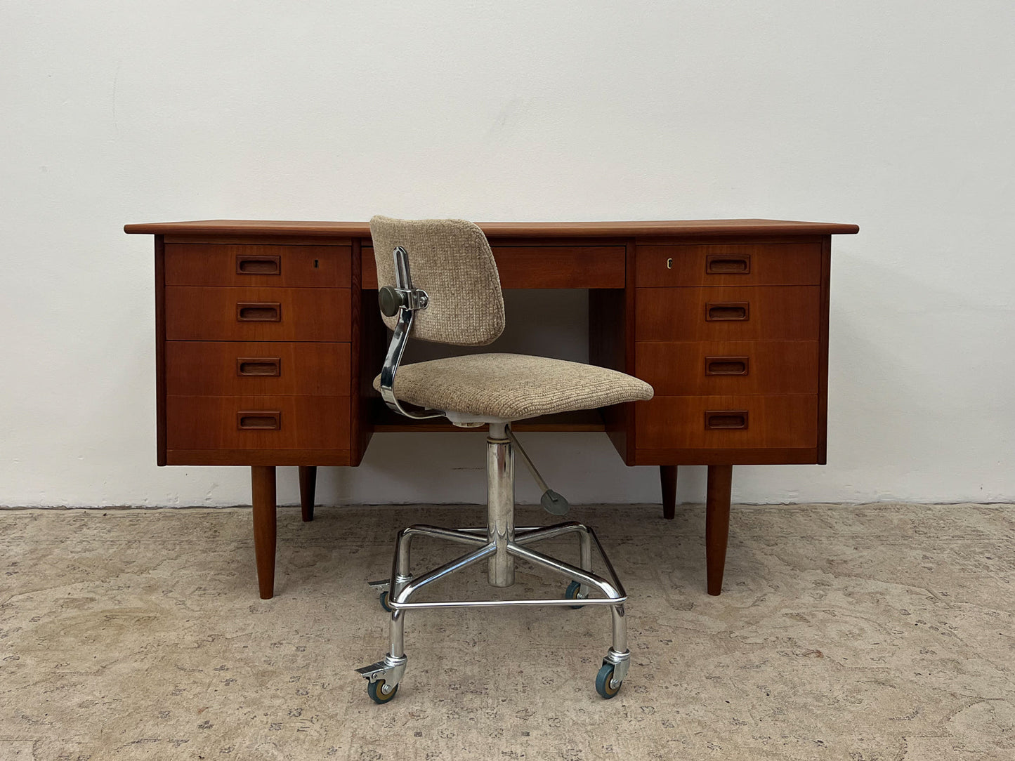 Teak Desk Danish Vintage 60s Mid Century