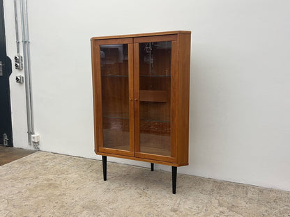 Teak display cabinet corner cabinet vintage 60s mid century Danish