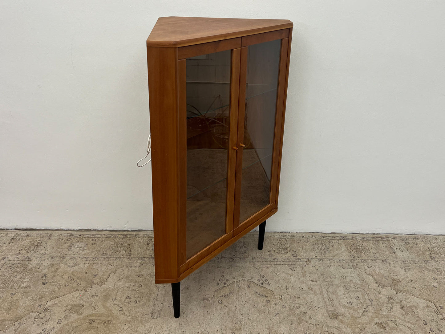 Teak display cabinet corner cabinet vintage 60s mid century Danish