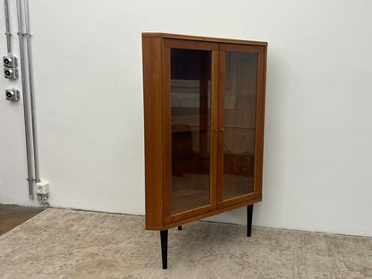 Teak Vitrine Schrank Eckschrank Vintage 60er Mid Century Dänisch