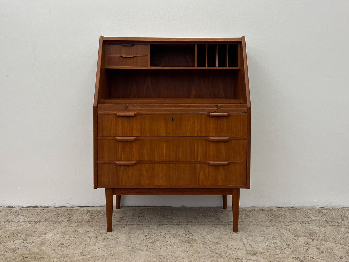 Teak Secretary Desk Danish Vintage 60s Mid Century