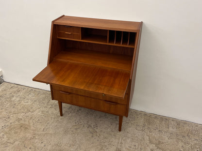 Teak Secretary Desk Danish Vintage 60s Mid Century