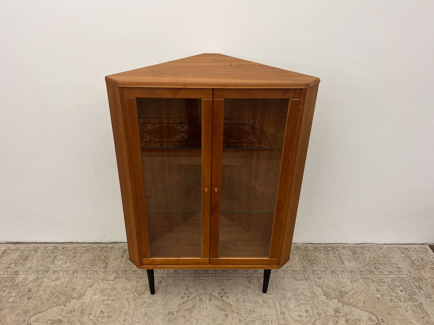 Teak Vitrine Schrank Eckschrank Vintage 60er Mid Century Dänisch