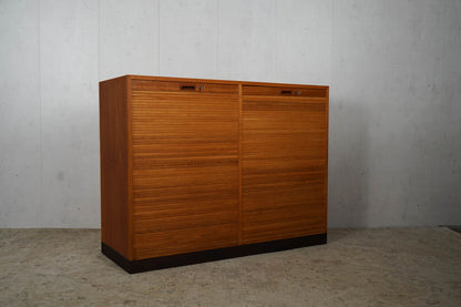 Danish louvre cabinet made of oak chest of drawers 60s Mid Century Vintage