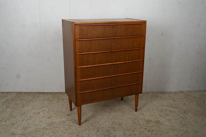 Dänische Teak Kommode Tallboy Retro 60er Mid Century Vintage