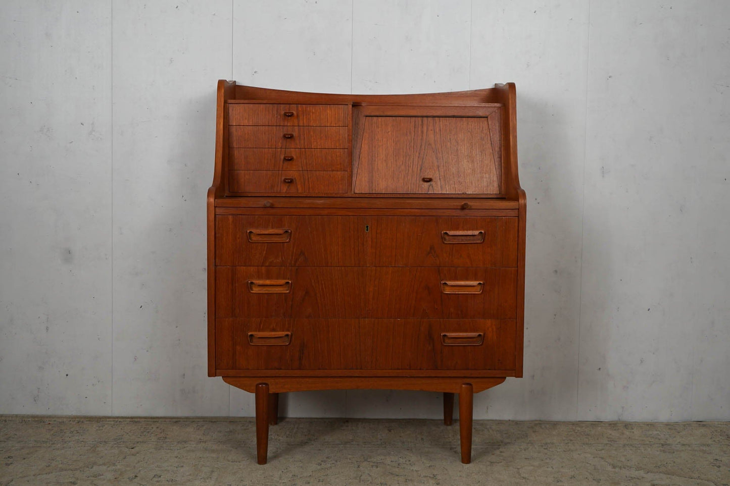 Danish Teak Chest of Drawers Secretary 60s Mid Century Vintage