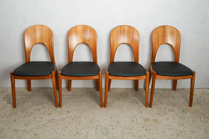 1 des 4 chaises danoises en teck de Niels Koefoed chaise de salle à manger vintage