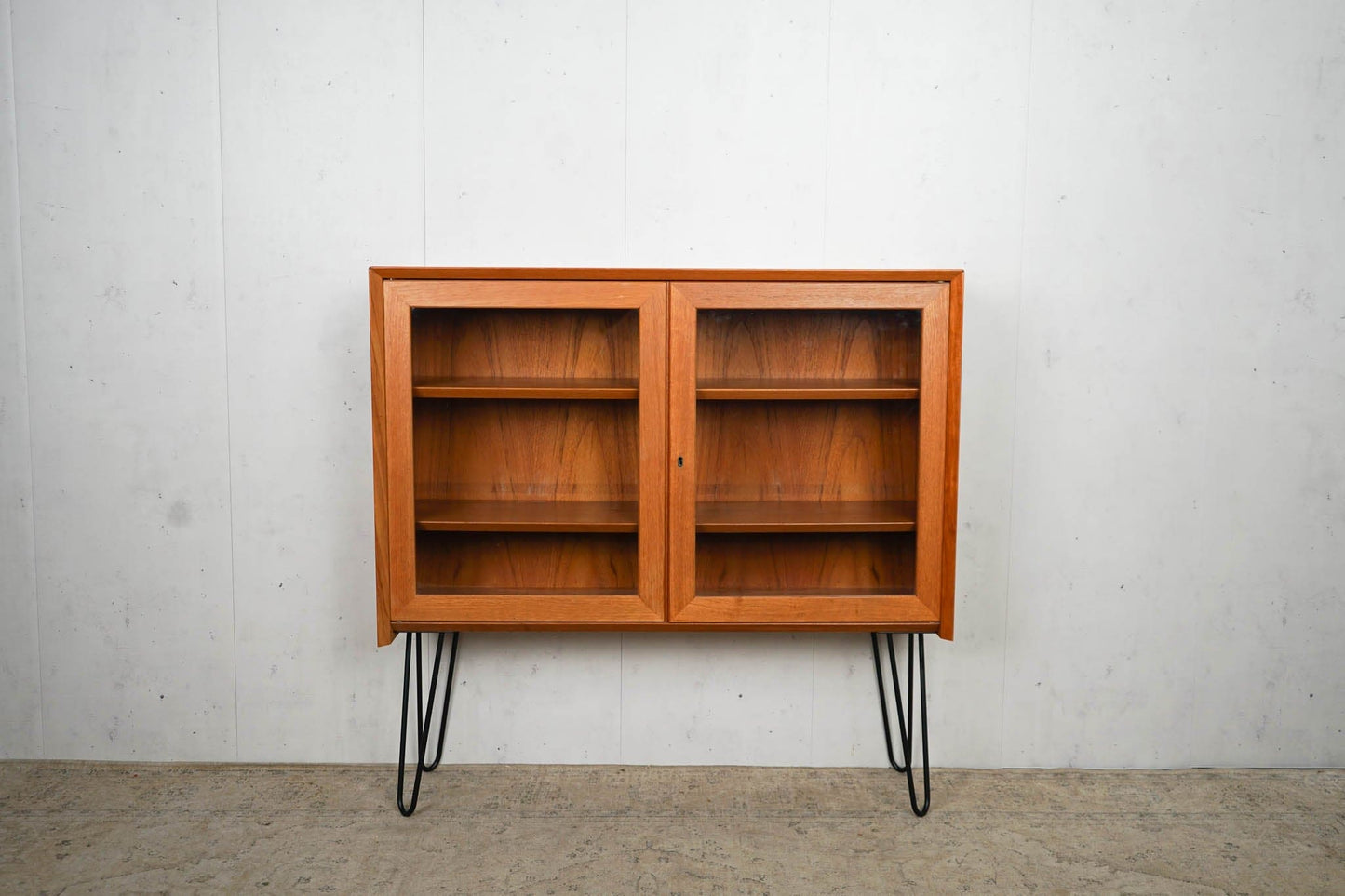 Teak display cabinet shelf 60s mid century retro vintage