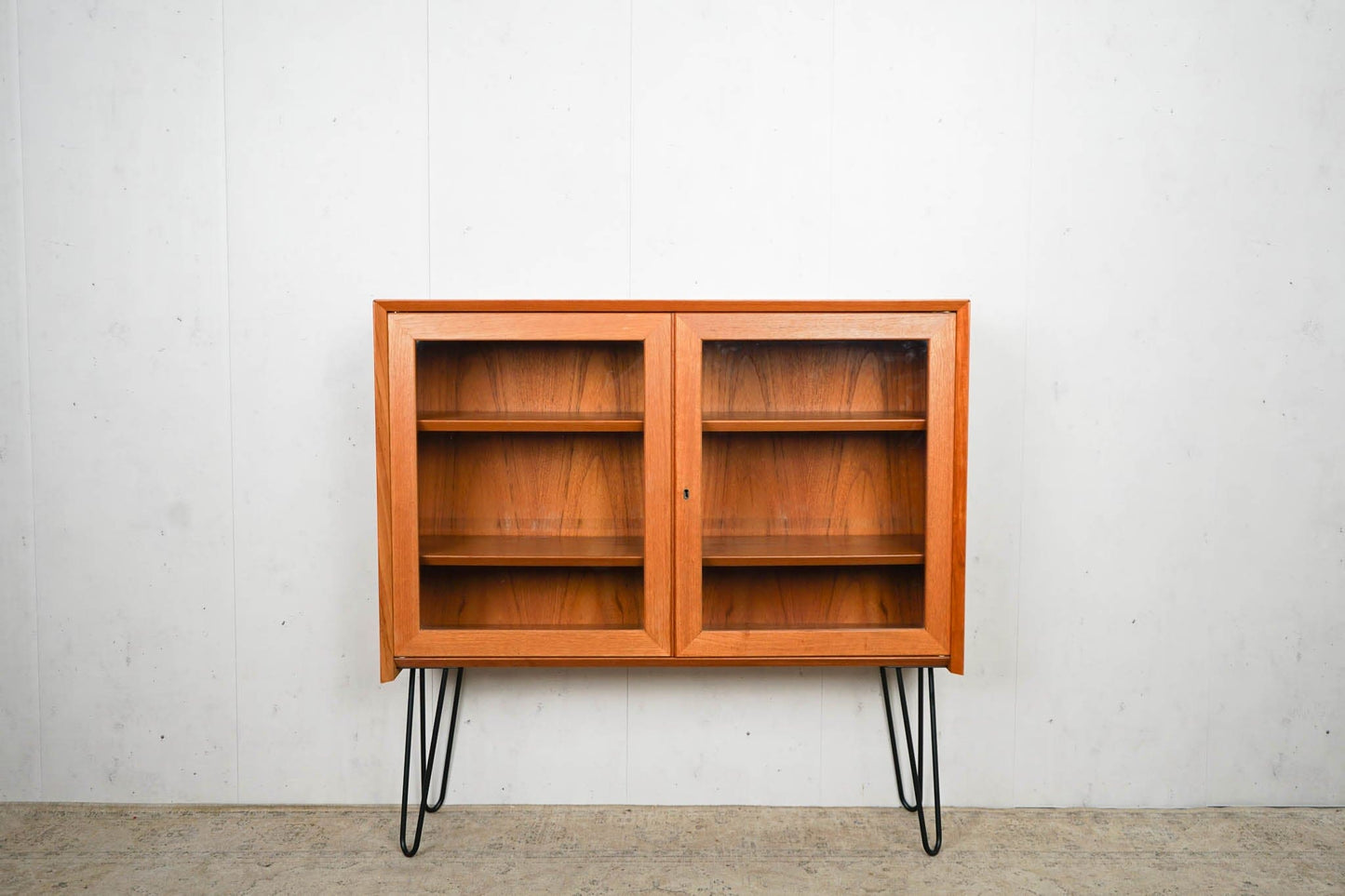 Teak display cabinet shelf 60s mid century retro vintage