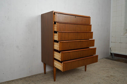 Dänische Teak Kommode Tallboy Retro 60er Mid Century Vintage