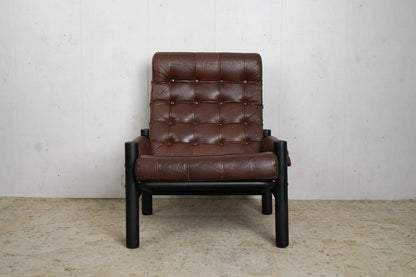 Leather Lounge Chair 60s Mid Century Armchair Vintage