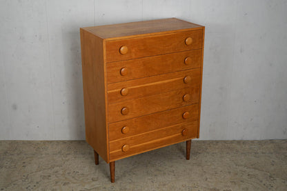 Commode danoise en teck Tallboy années 60 Mid Century Vintage