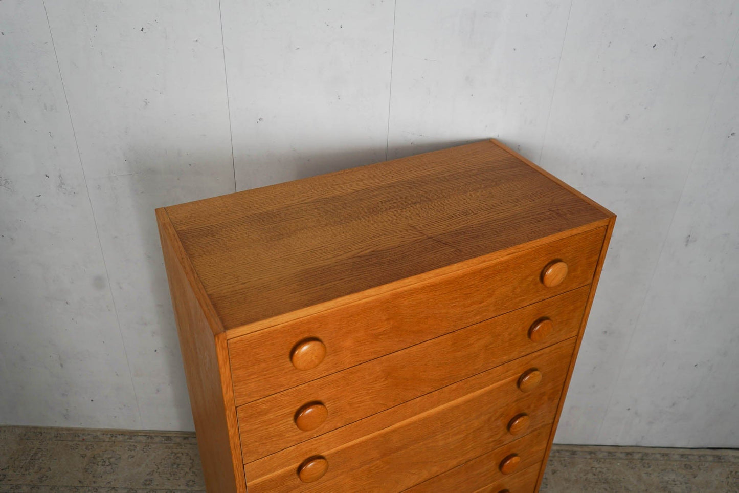 Commode danoise en teck Tallboy années 60 Mid Century Vintage