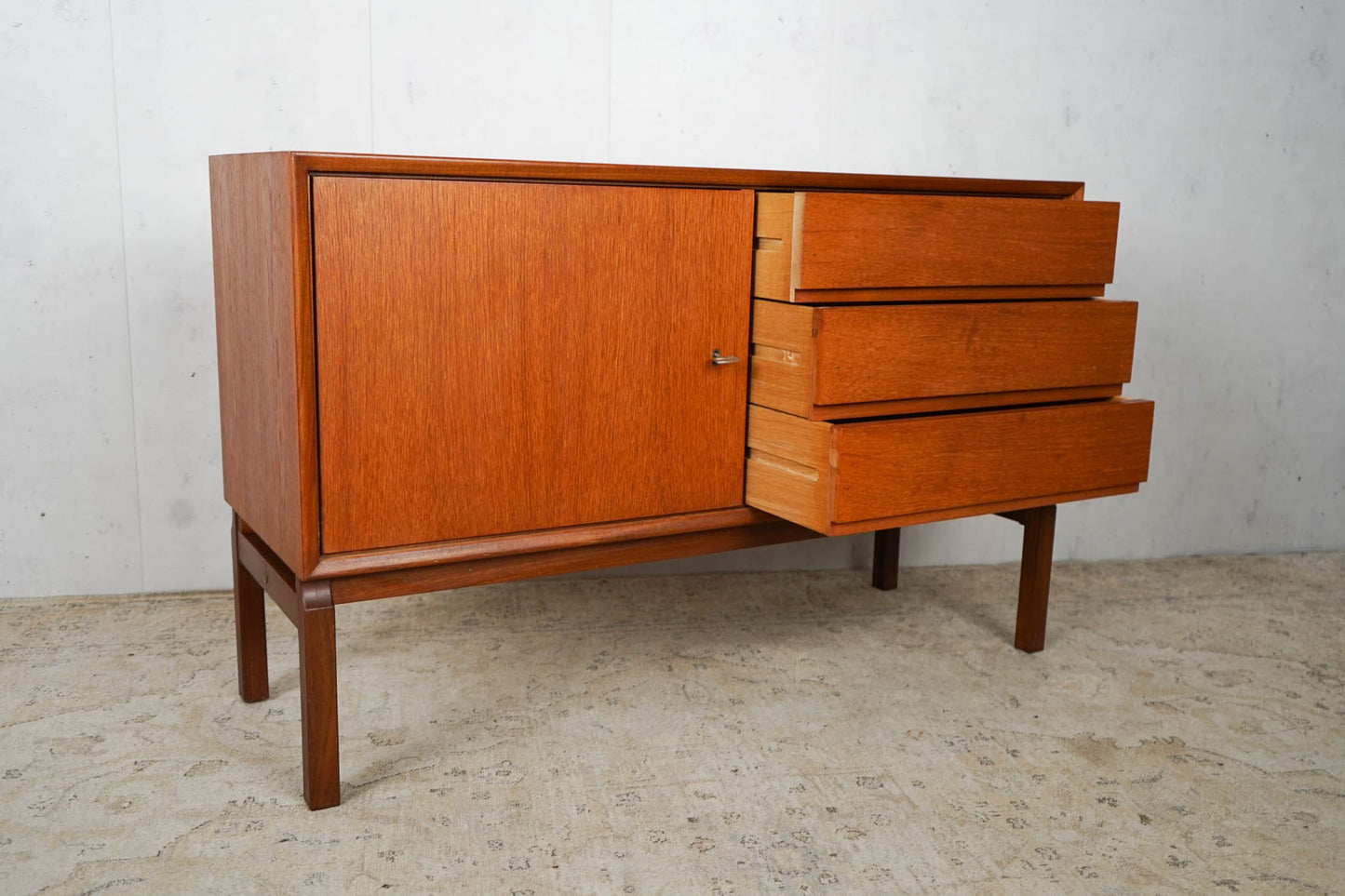 Teak Sideboard Chest of Drawers Danish Mid Century 110cm Vintage