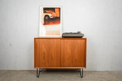 Teak vinyl sideboard record cabinet mid century vintage