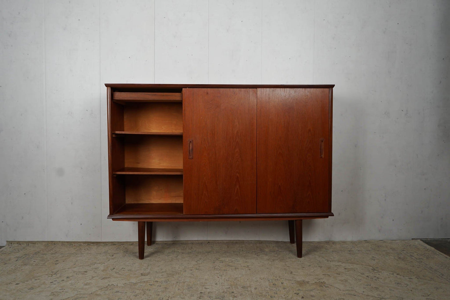 Dänisches Teak Highboard Sideboard 60er Mid Century 140 cm Vintage