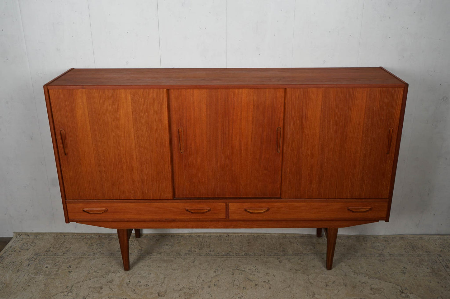 Danish Teak Highboard Sideboard 60s Mid Century 180 cm Vintage