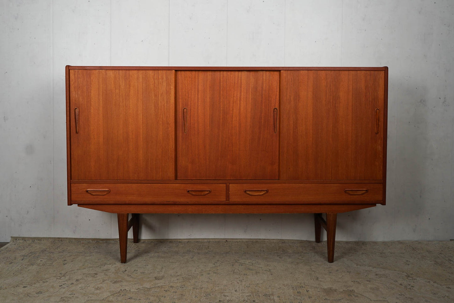 Teak Highboard Sideboard 180cm, Danish, 60s Vintage