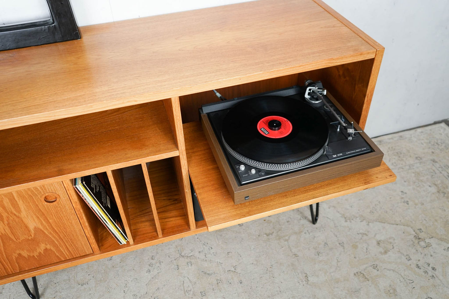 Danish Teak Sideboard Vinyl Record Cabinet Mid Century Vintage