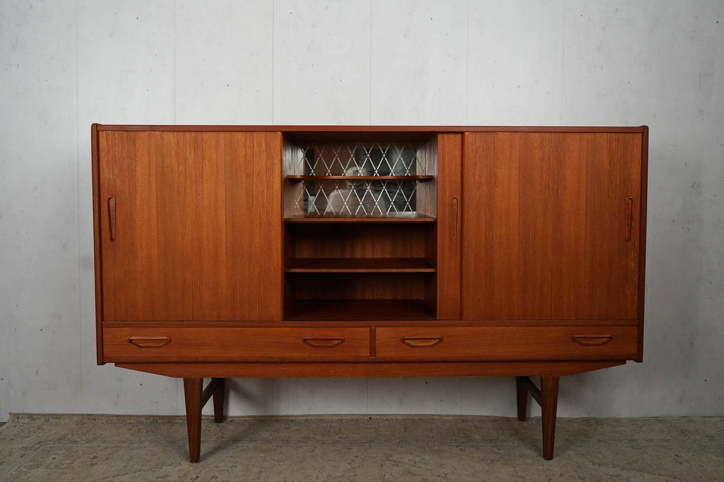 Danish Teak Highboard Sideboard 60s Mid Century 180 cm Vintage