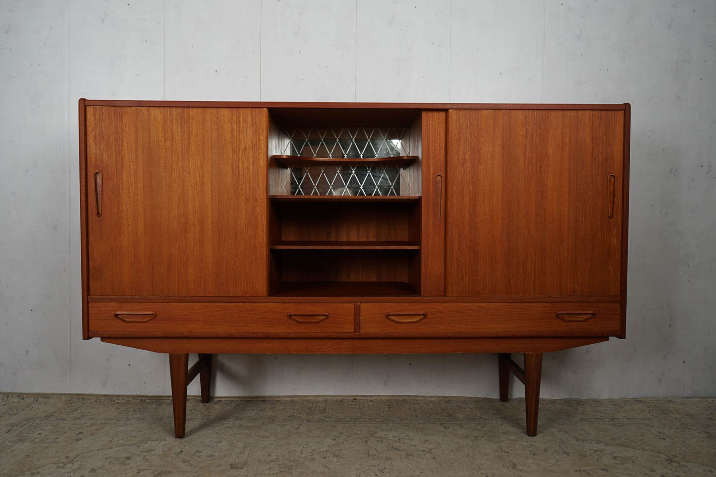 Danish Teak Highboard Sideboard 60s Mid Century 180 cm Vintage