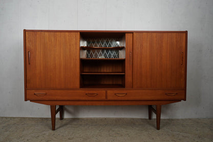 Teak Highboard Sideboard 180cm, Danish, 60s Vintage