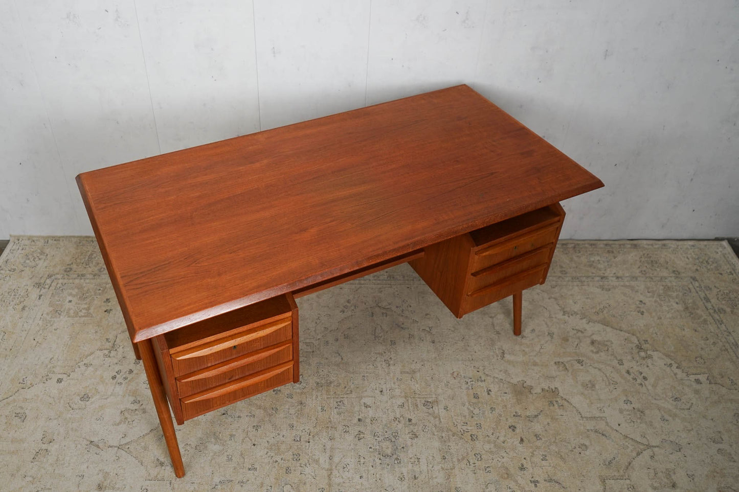 Danish Mid Century Teak Desk by Gunnar Nielsen Tibergaard Vintage