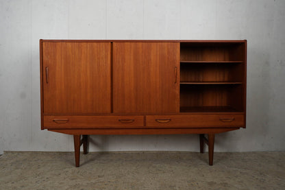 Teak Highboard Sideboard 180cm, Danish, 60s Vintage