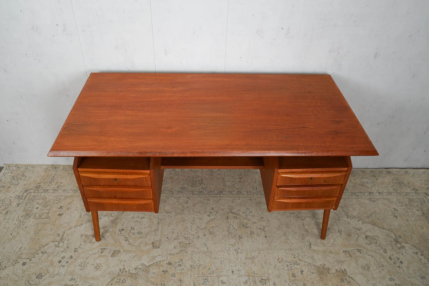 Danish Mid Century Teak Desk by Gunnar Nielsen Tibergaard Vintage