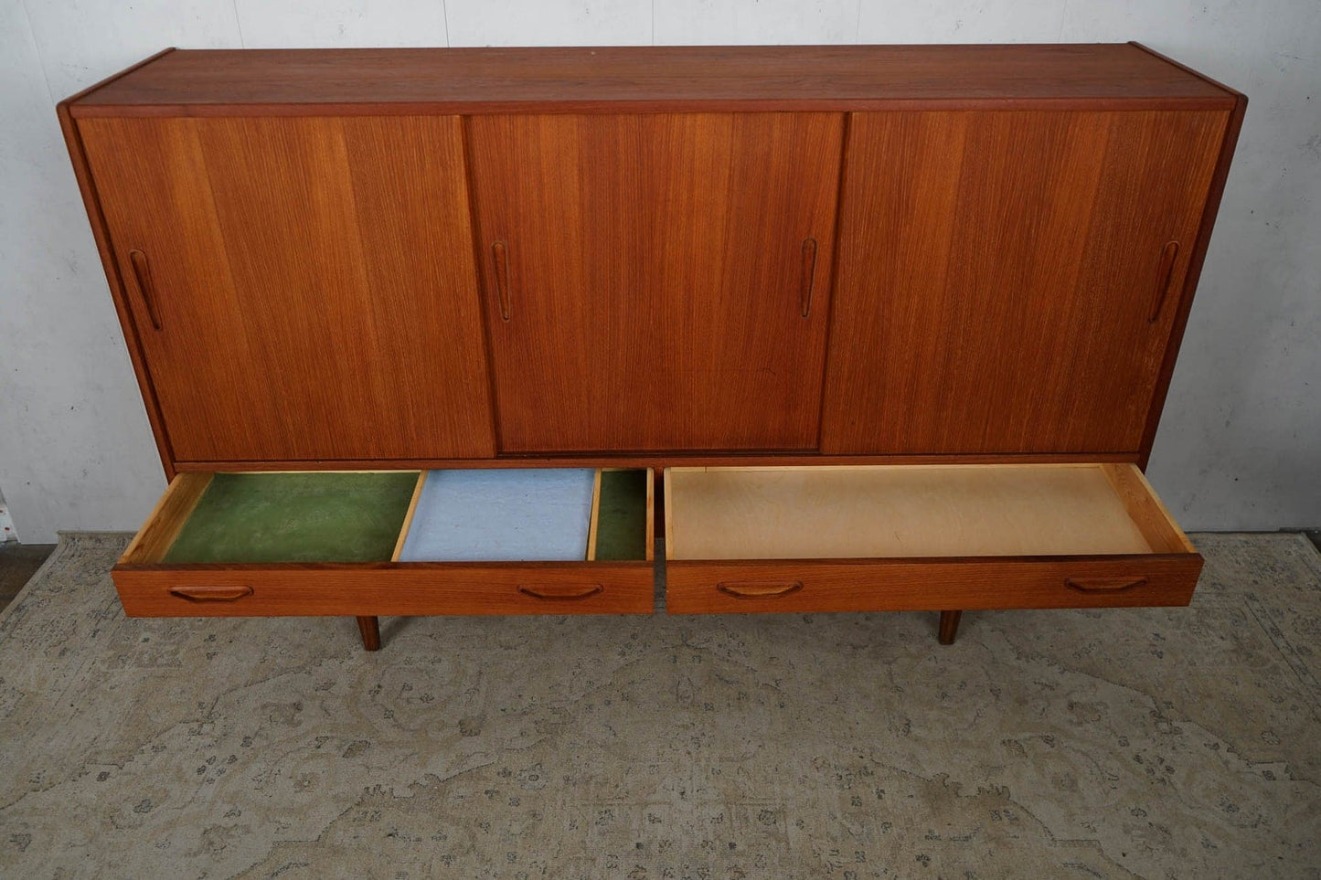 Teak Highboard Sideboard 180cm, Danish, 60s Vintage